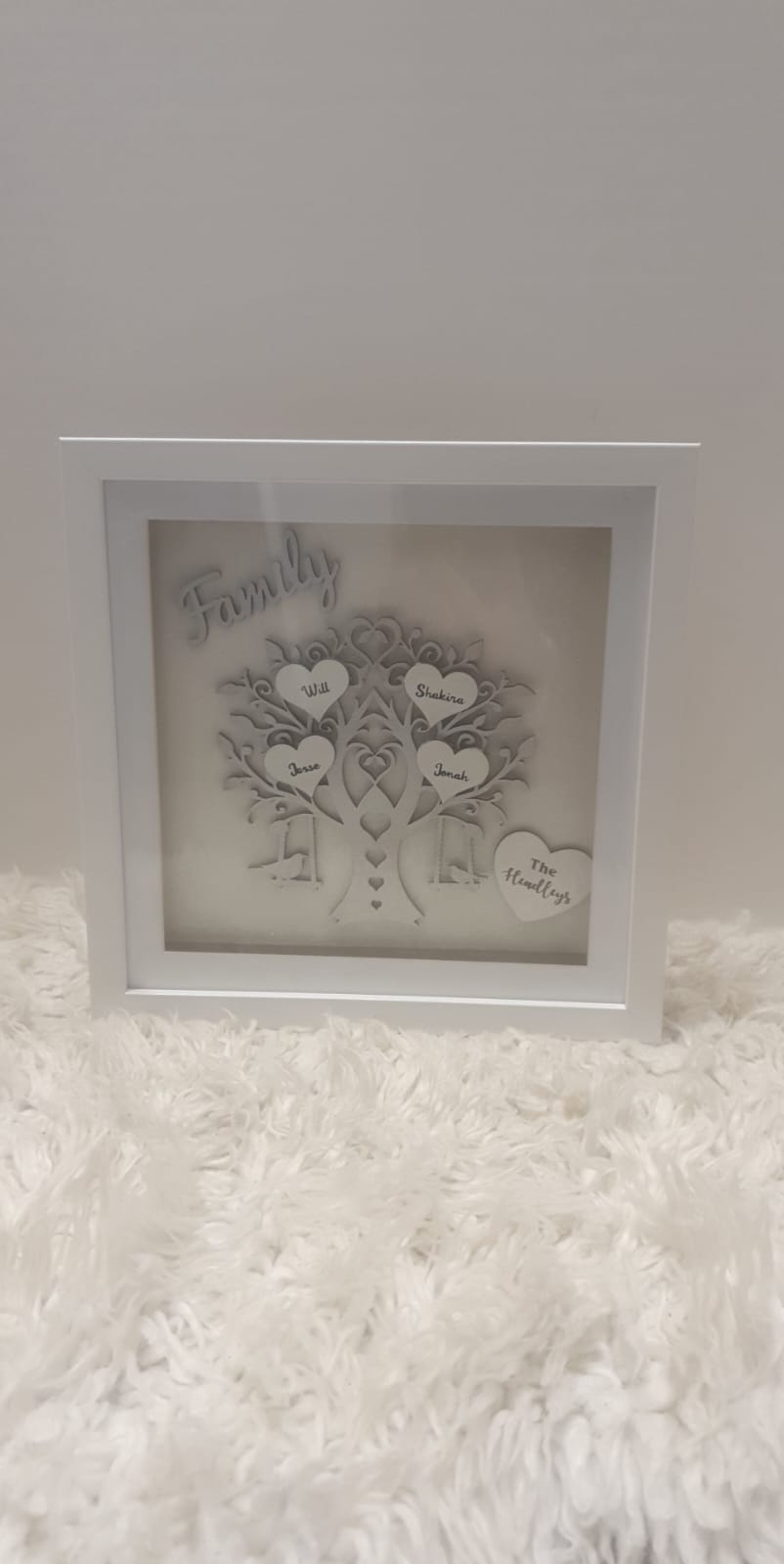 Personalised Family Tree Frame | Custom Names & Heart Tree | Family Keepsake Gift