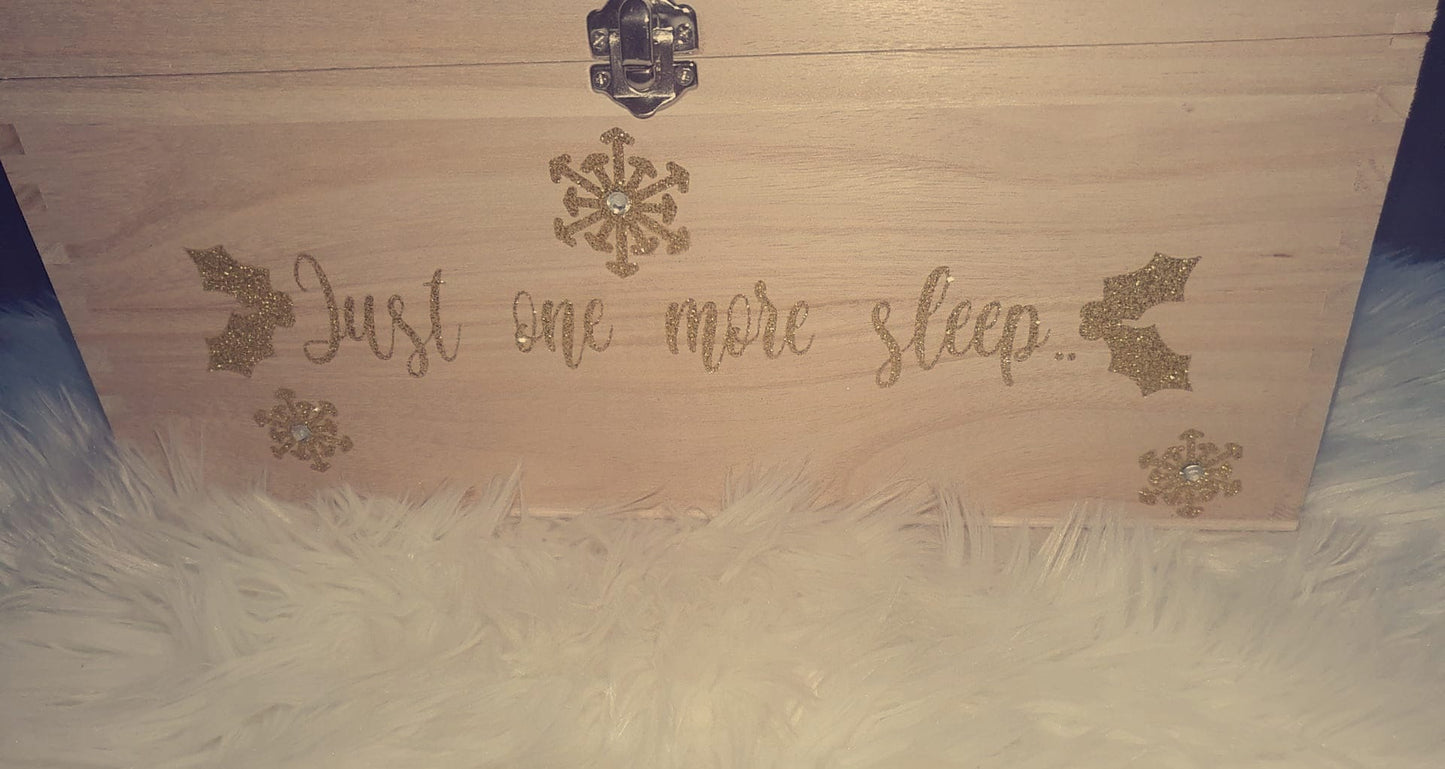 Christmas Eve Wooden Personalised Family Child Children Box - Christmas Decoration- Father Christmas
