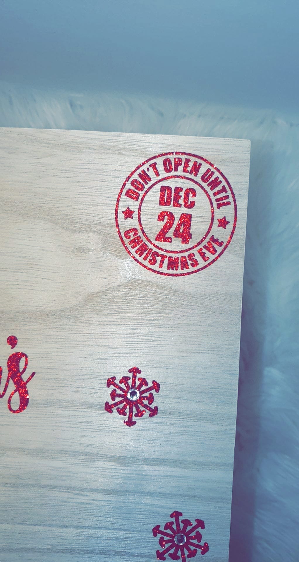 Christmas Eve Wooden Personalised Family Child Children Box - Christmas Decoration- Father Christmas