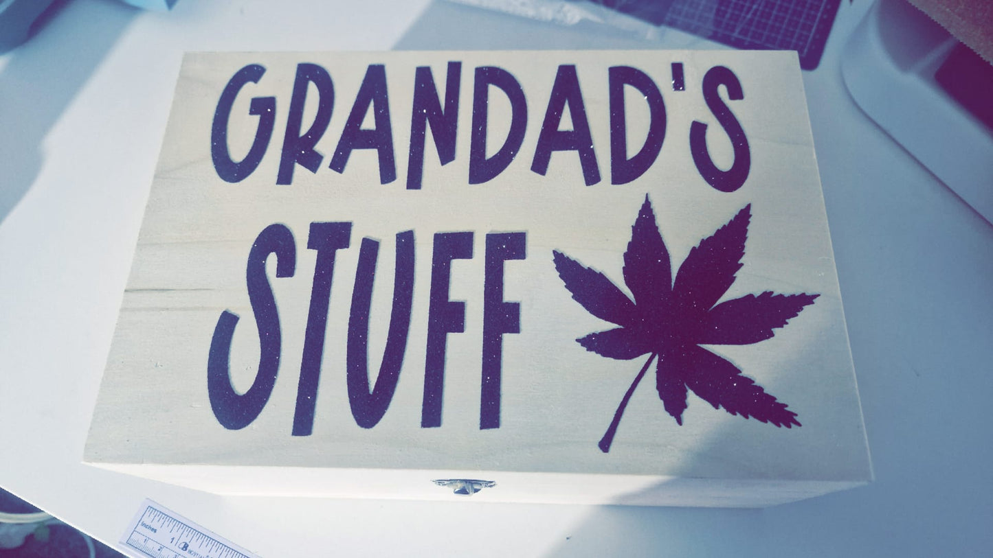 Personalised Weed Storage Box with Name | Custom Stash Box | Cannabis Leaf Design