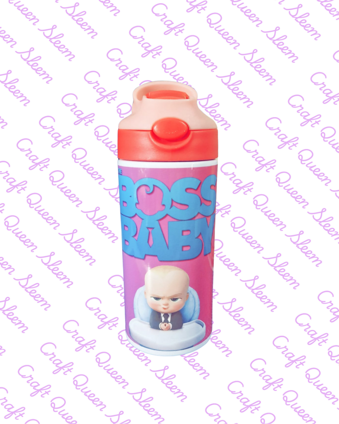 Custom Kids Water Bottle – Personalised Flip Straw Bottle with Name (Multiple Colours)