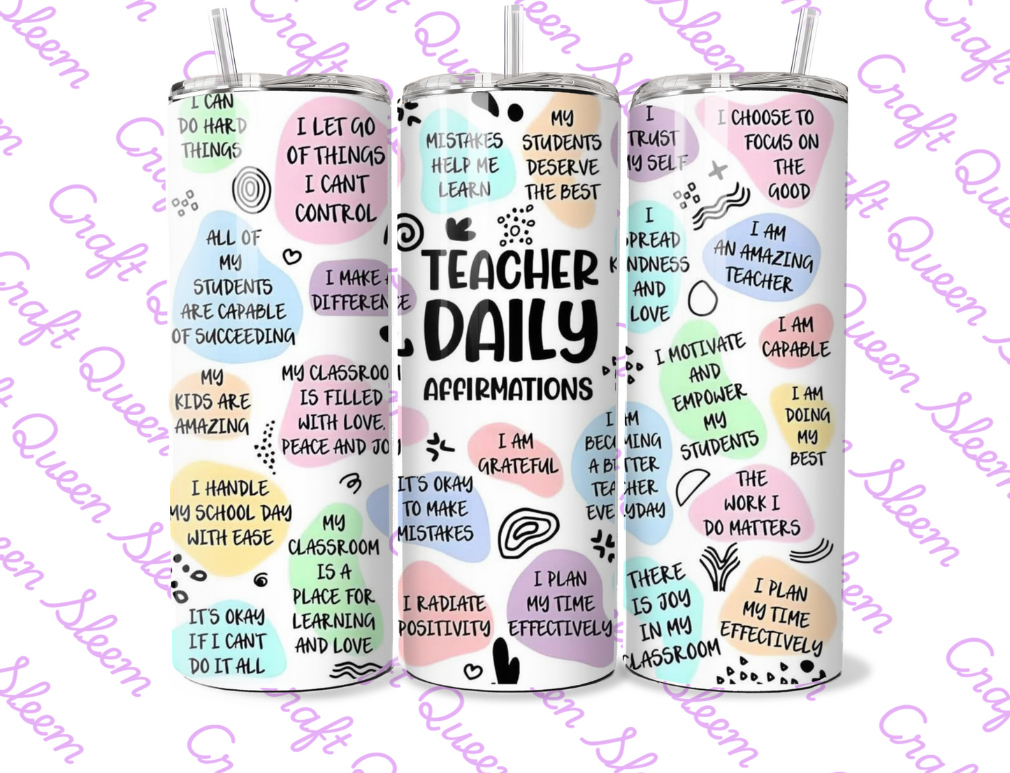 Teacher Daily Affirmations 20oz Tumbler - School Leavers Gift