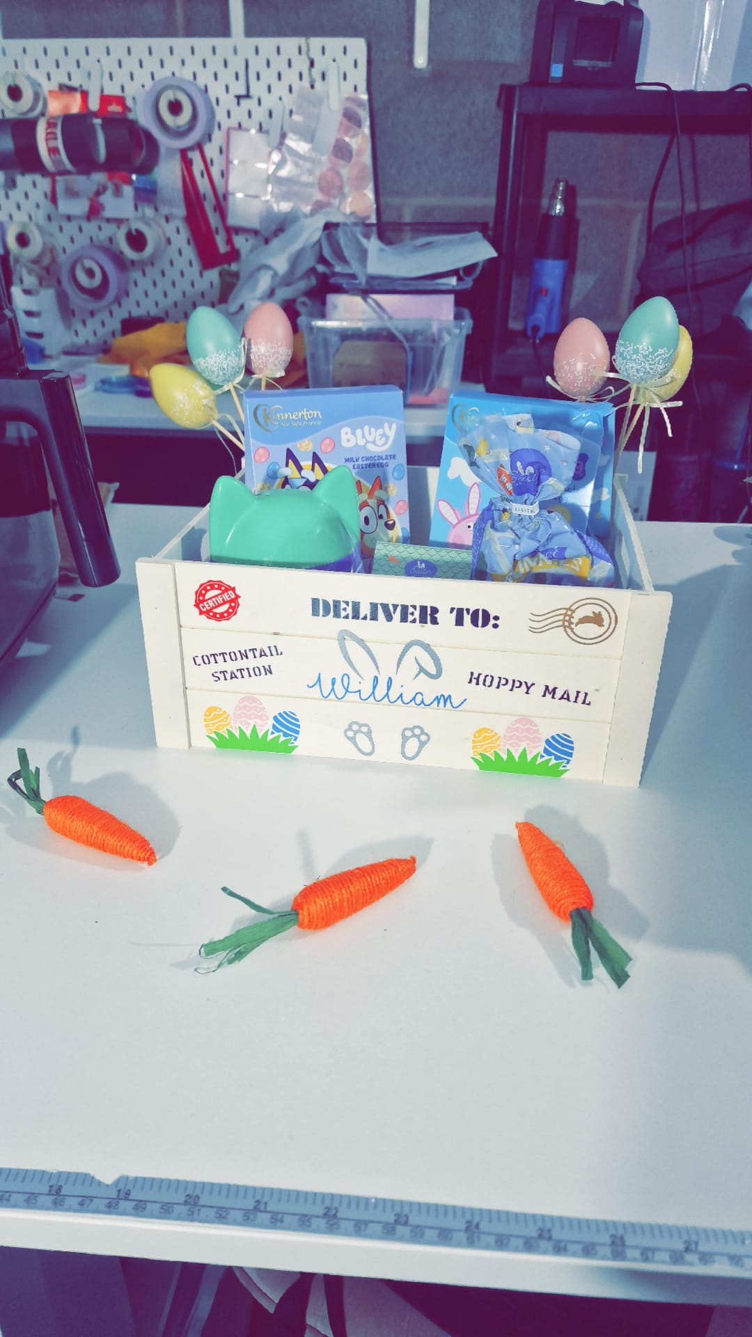 Easter personalised wooden crate
