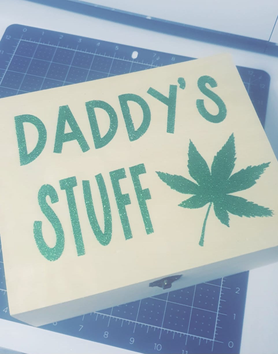 Personalised Weed Storage Box with Name | Custom Stash Box | Cannabis Leaf Design