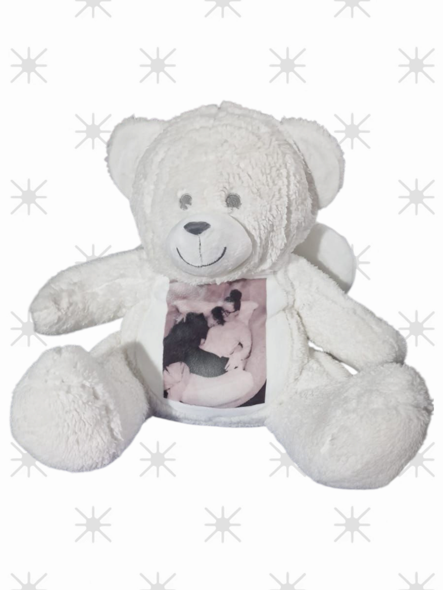 Memorial Keepsake Angel Bear With Wings - Personalised- Photo - Text -Large