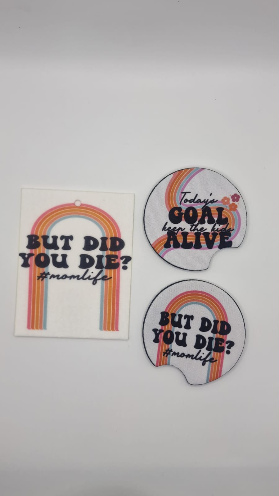 Girly Cute Funny Car Coasters (2 pack) + Air Freshener