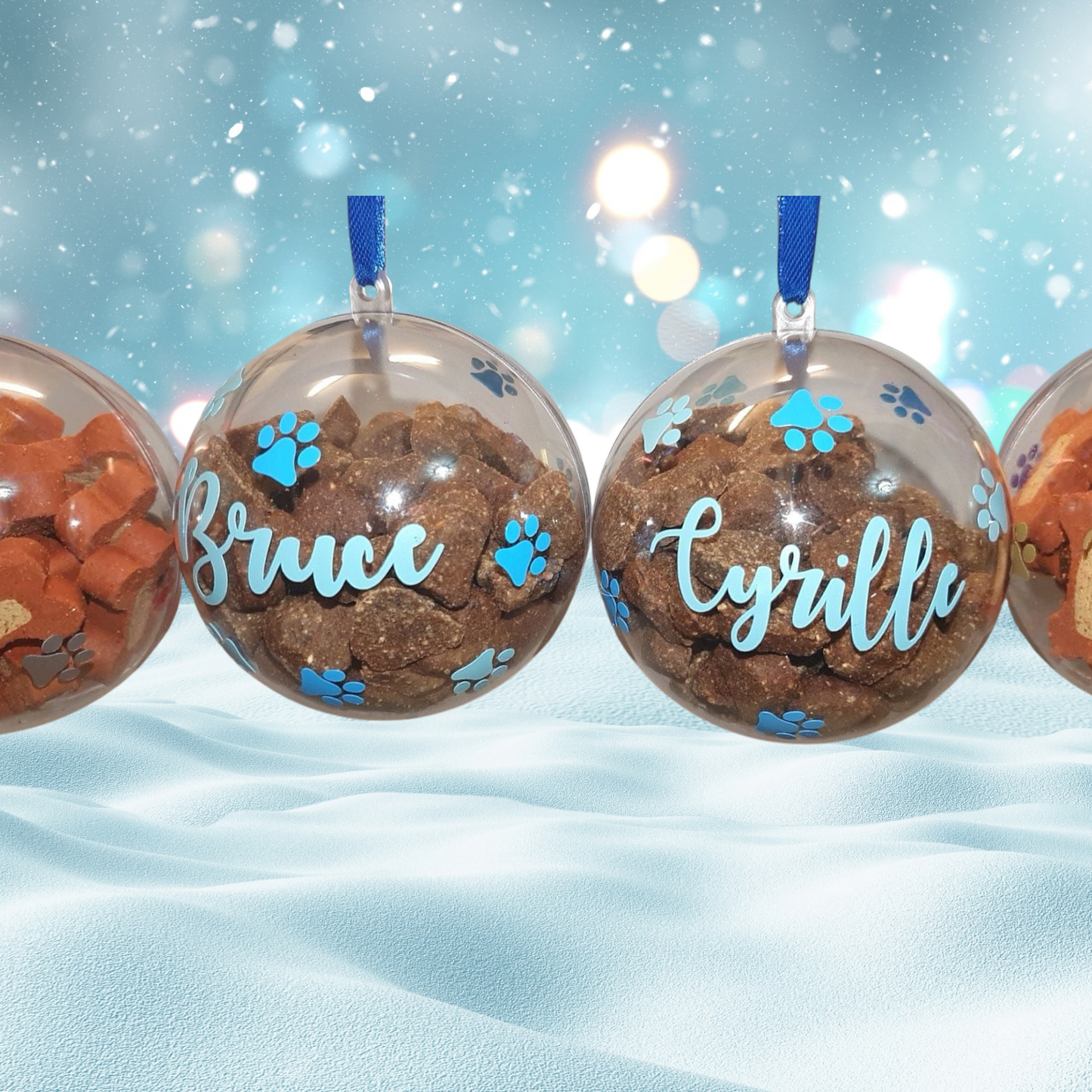 Pet Baubles Christmas Tree Decorations Dog Cat Treats