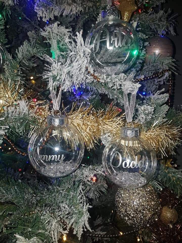 Personalised Named Christmas Baubles Decorations