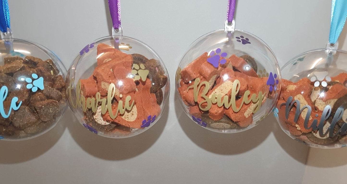 Pet Baubles Christmas Tree Decorations Dog Cat Treats