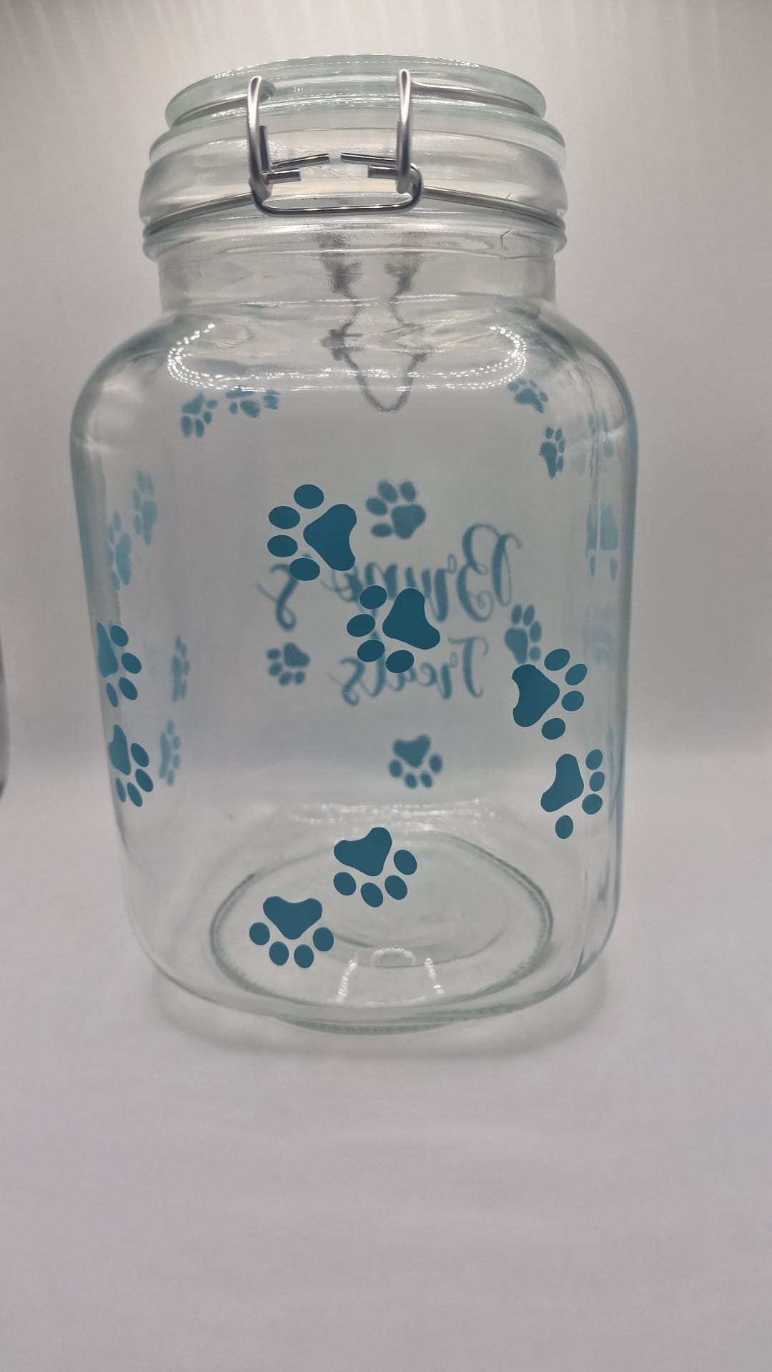 Pet Personalised Treats Jar - Paw Prints Small and Large