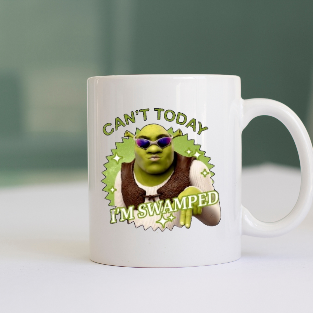 Can’t Today I’m Swamped Funny Ogre Mug | Novelty Coffee Mug