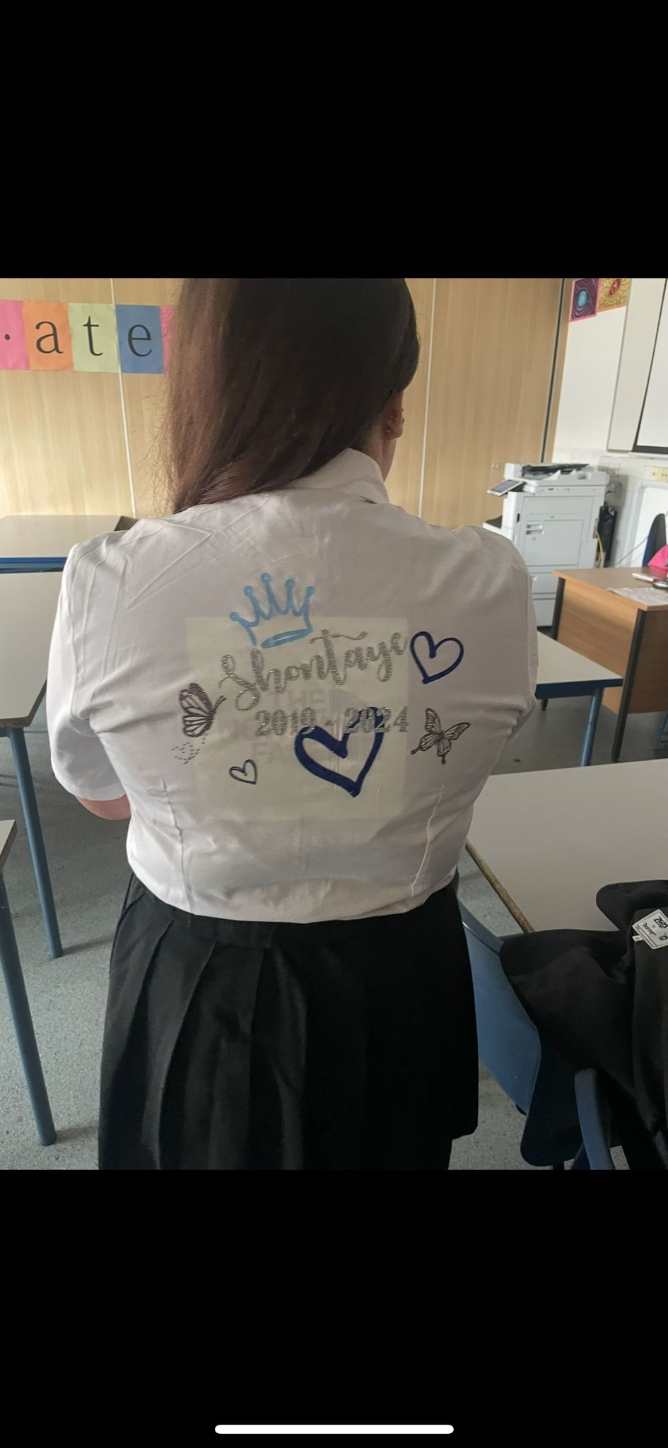 Personalised leavers blouse shirt