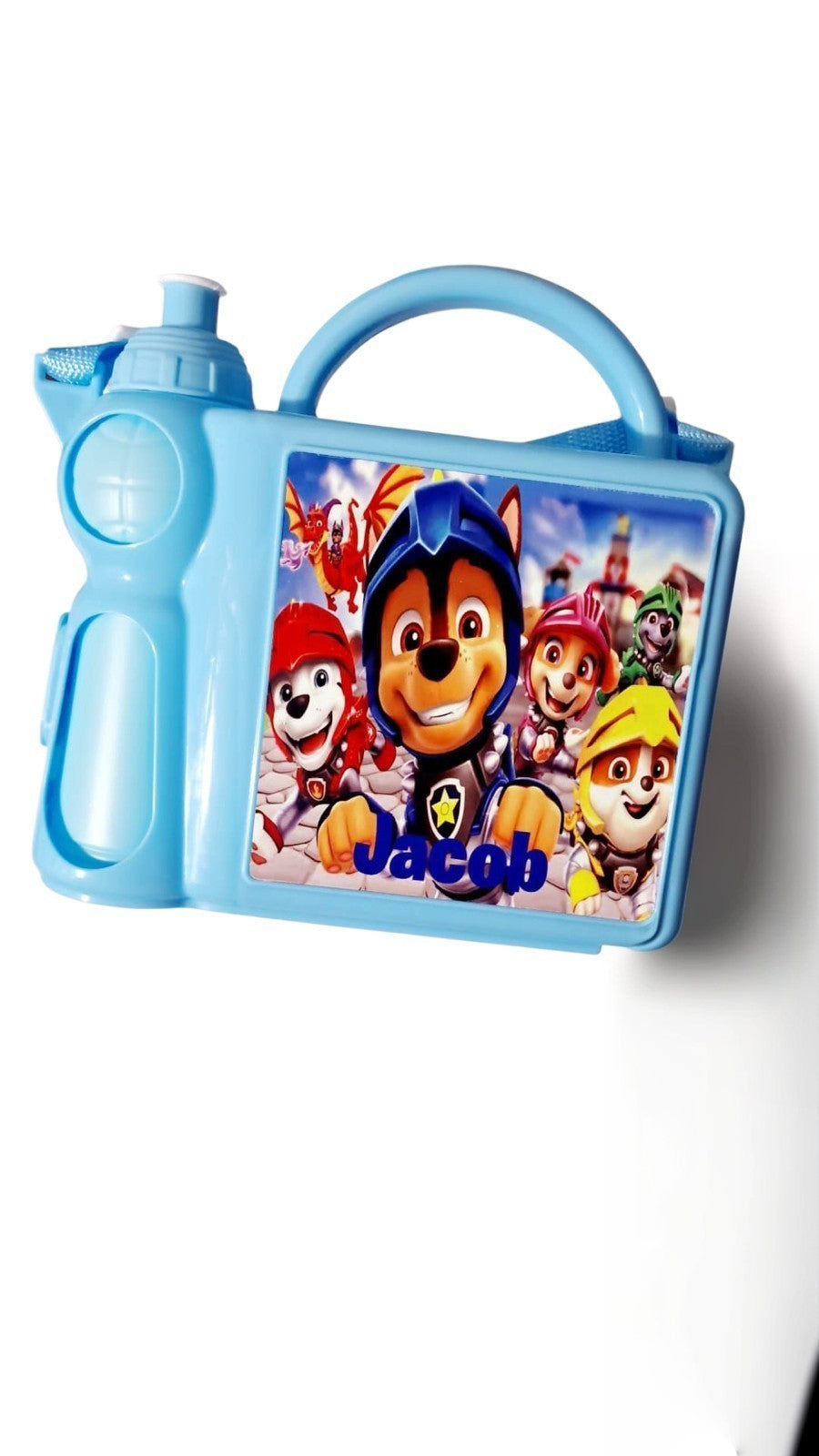 Children's Personalised Lunchboxes- Bottle Pink Blue