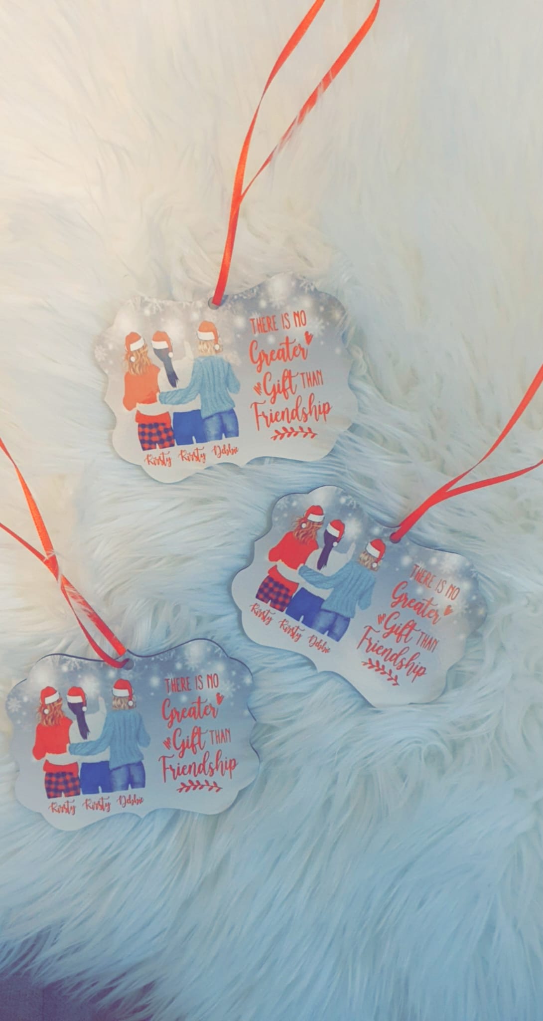 Personalised Christmas Tree Decorations - Square Circle Heart