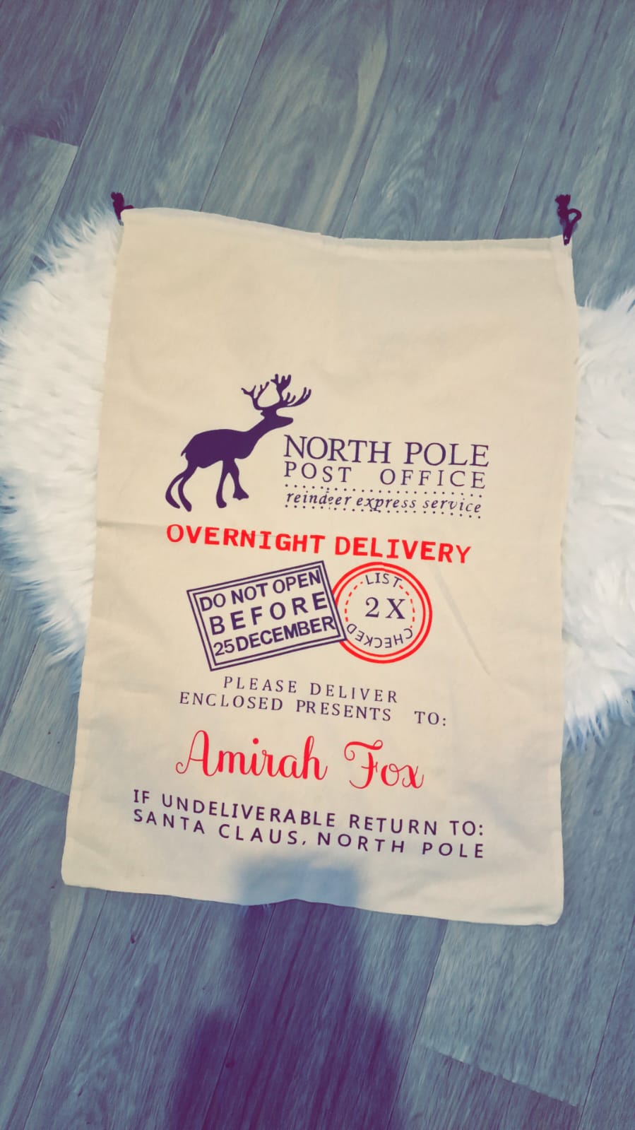Personalised Santa Sack – North Pole Express Christmas Gift Bag