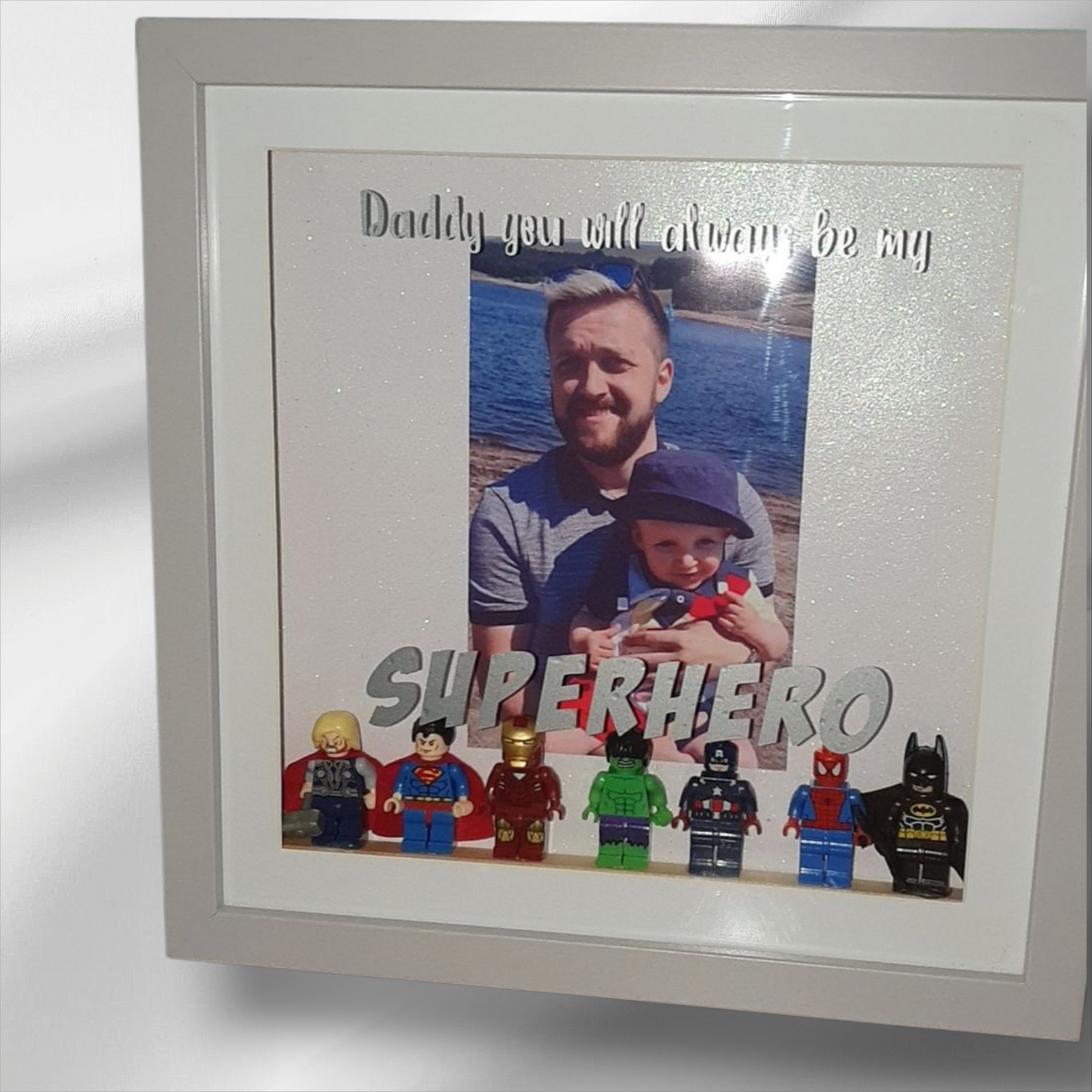 Super Hero Dad Daddy Shadow Box Frame- Father's Day- Birthday