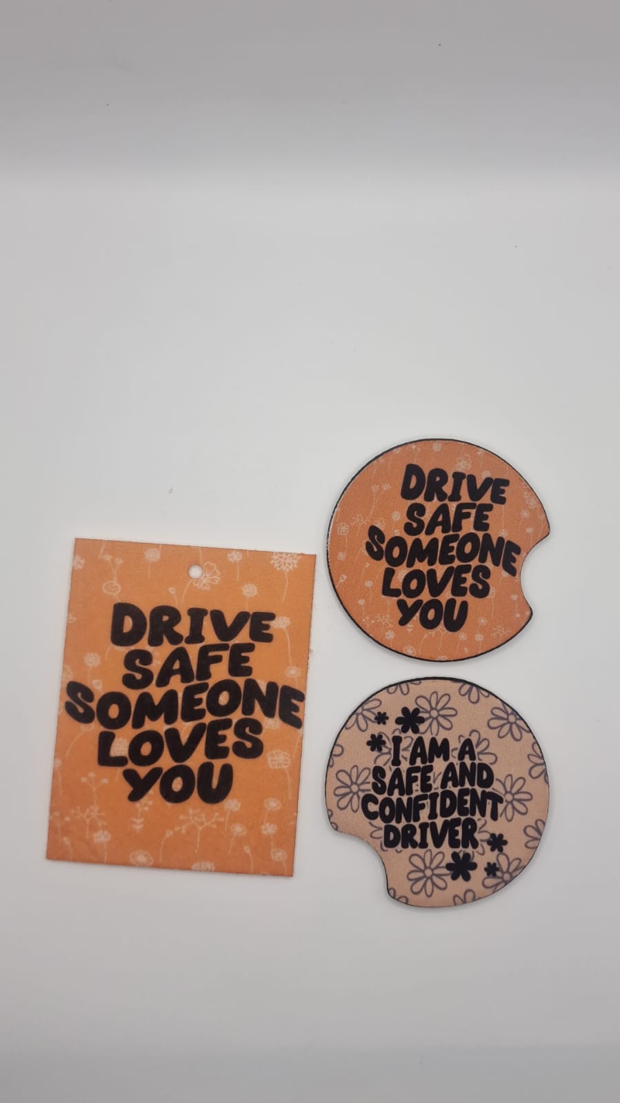 Girly Cute Funny Car Coasters (2 pack) + Air Freshener