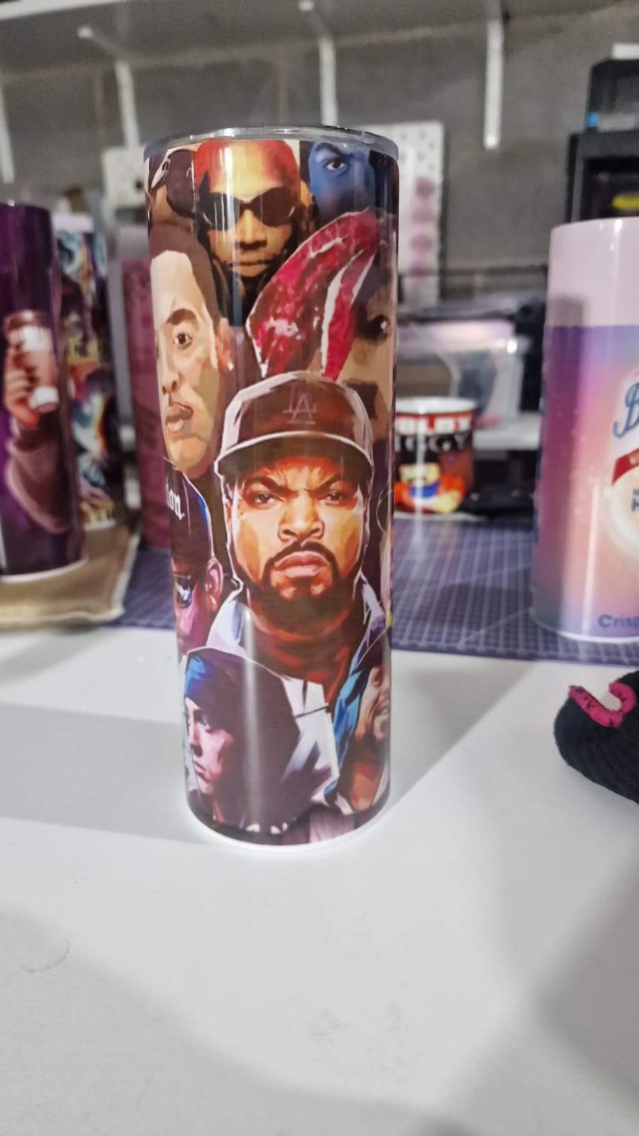 Hip Hop Legends Inspired Tumbler – 20oz Skinny Stainless Steel Music Collage Cup