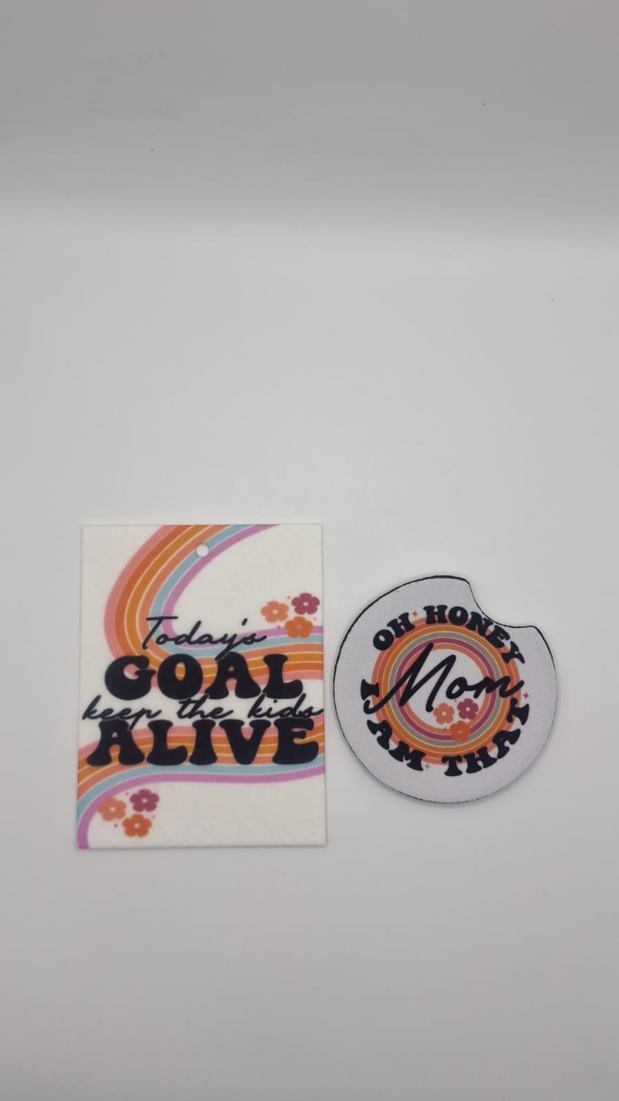 Girly Cute Funny Car Coasters (2 pack) + Air Freshener