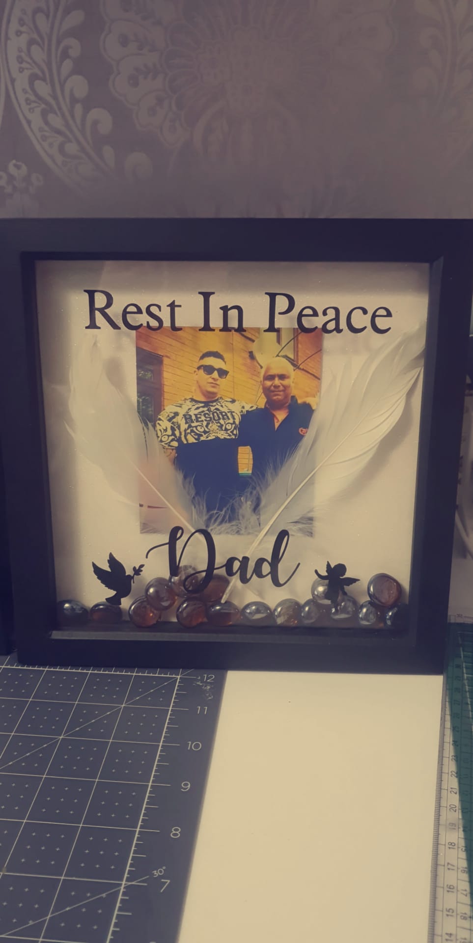 Personalised Memorial Shadow Box Frame | Custom Photo & Wording Keepsake