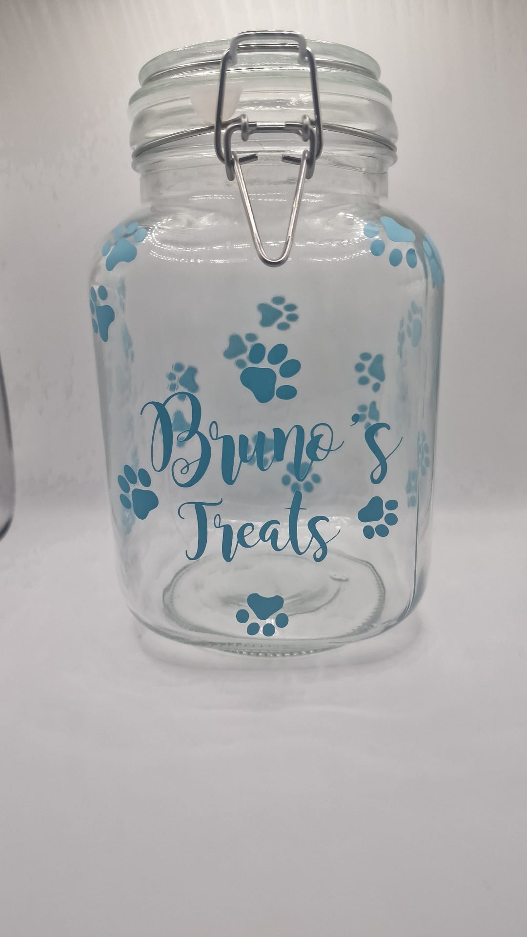 Pet Personalised Treats Jar - Paw Prints Small and Large