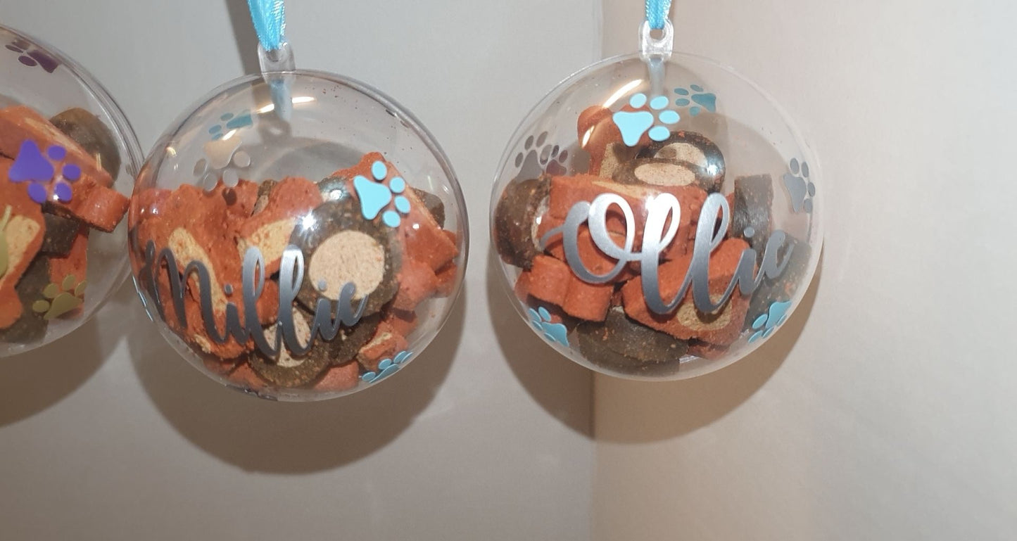 Pet Baubles Christmas Tree Decorations Dog Cat Treats