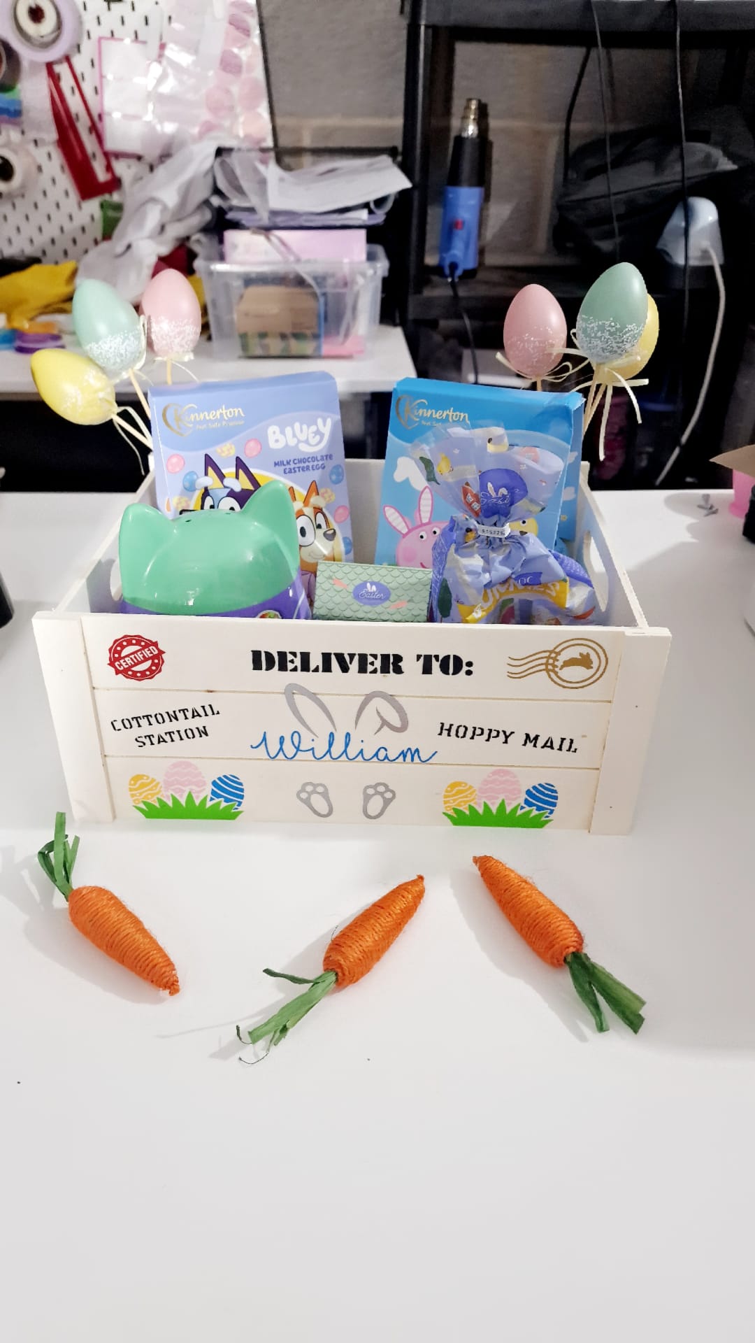 Easter personalised wooden crate