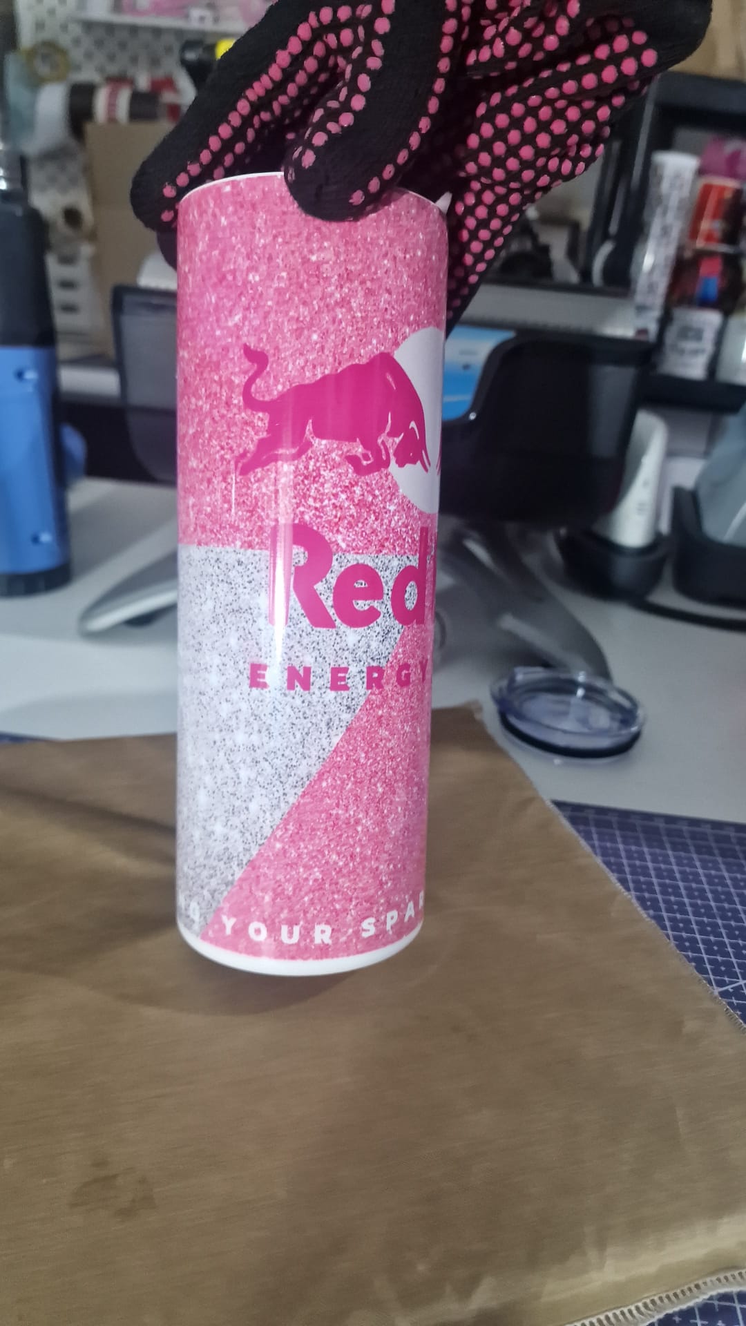 Energy Drink 20oz Tumbler - Pink Silver