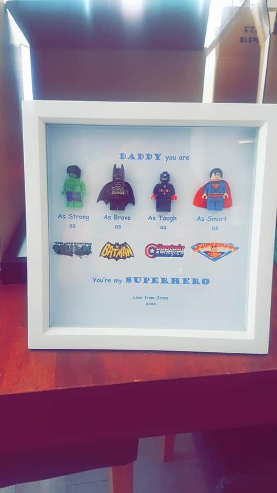 Personalised Superhero Daddy Frame | Custom Dad Gift from Kids | Father’s Day Superhero Print