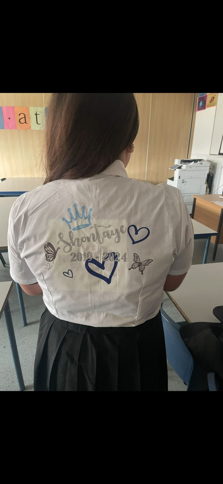 Personalised leavers blouse shirt