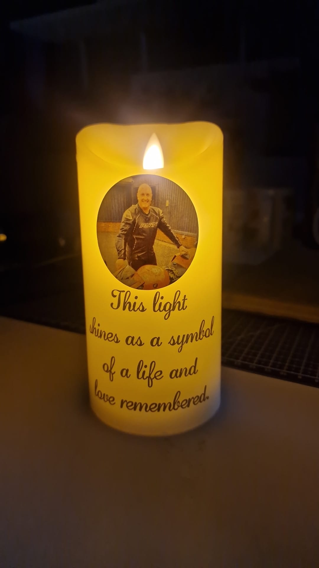 Personalised Memorial Flickering Flame Candle