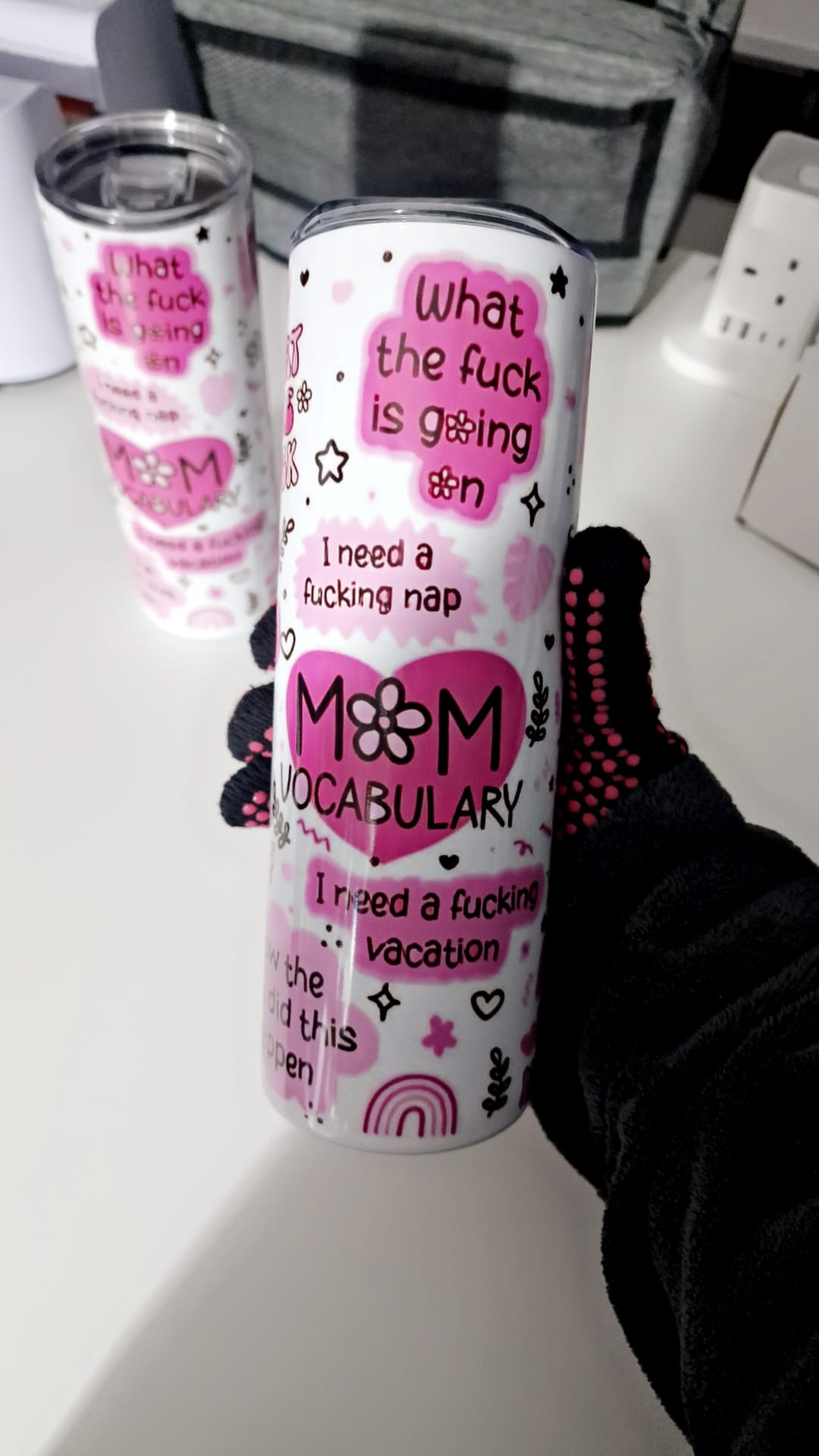 Funny Mum Vocabulary Tumbler – 20oz Skinny Stainless Steel Sweary Mum Cup