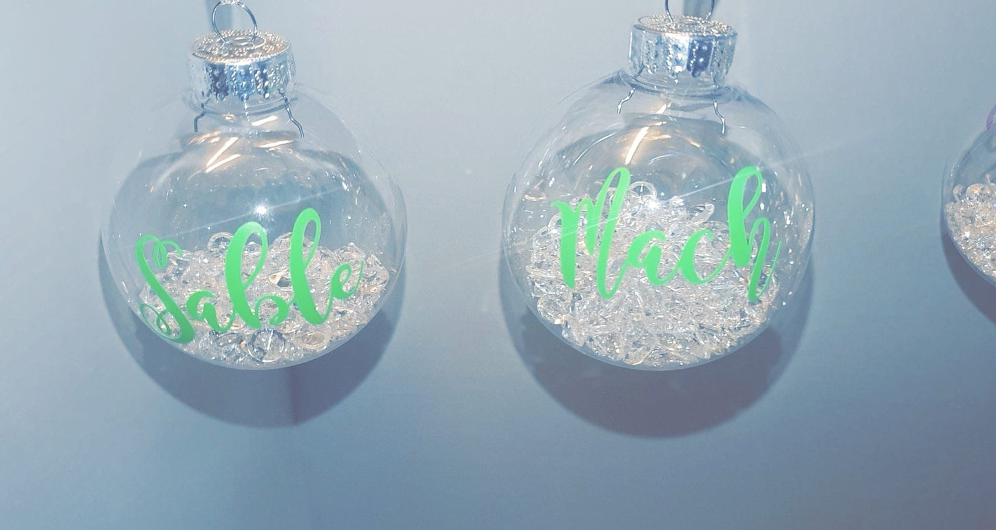 Personalised Named Christmas Baubles Decorations