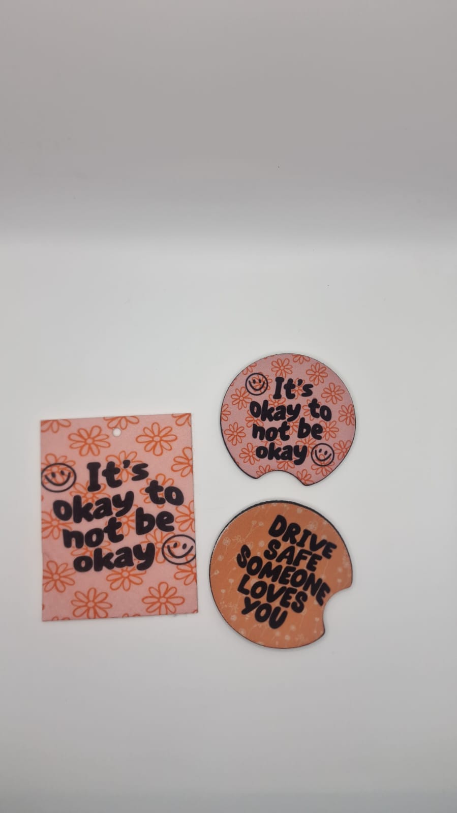 Girly Cute Funny Car Coasters (2 pack) + Air Freshener