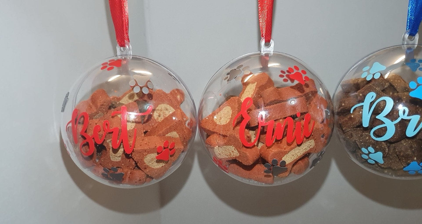 Pet Baubles Christmas Tree Decorations Dog Cat Treats