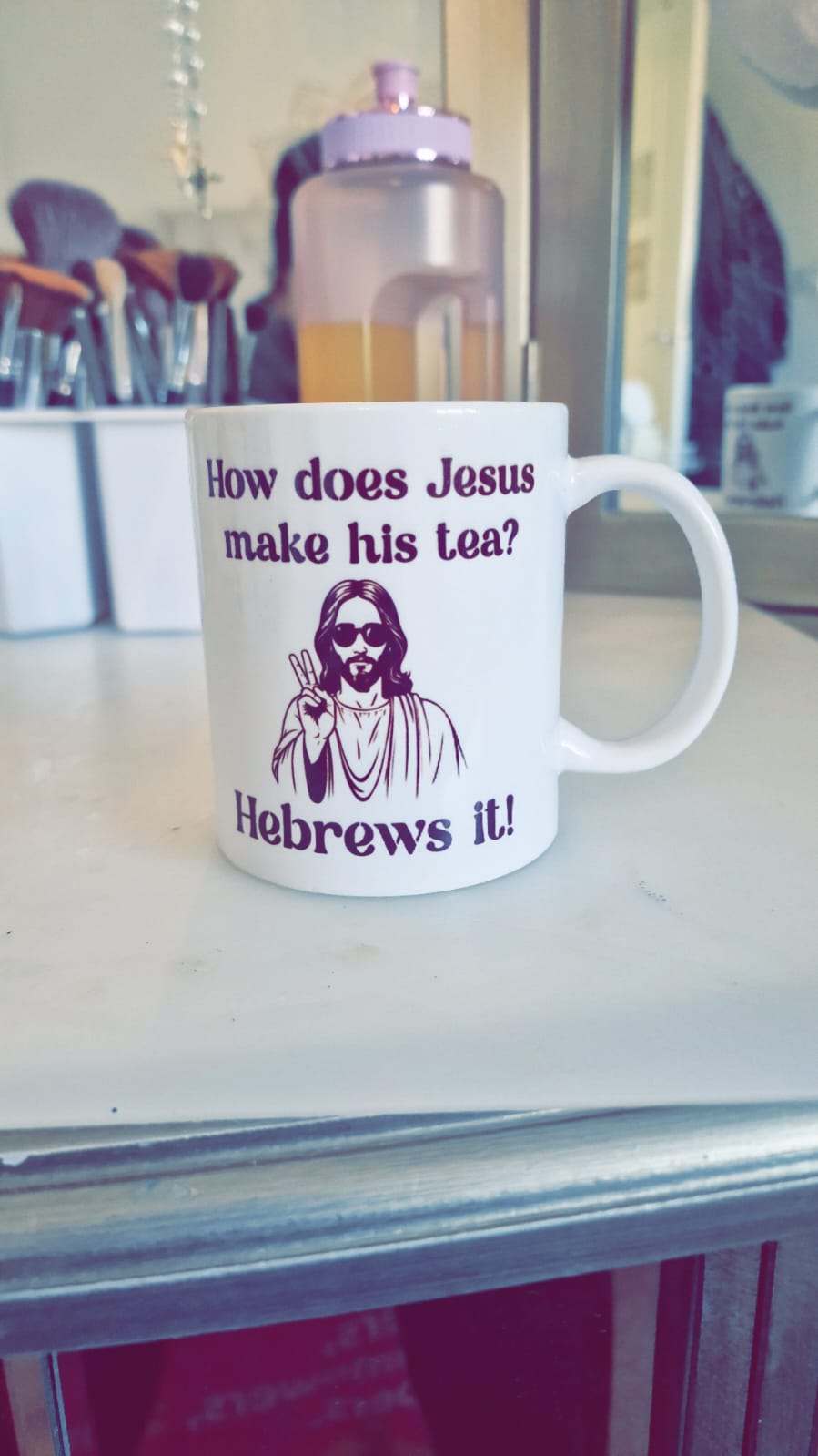 How Does Jesus Make His Tea? Hebrews It! Funny Mug