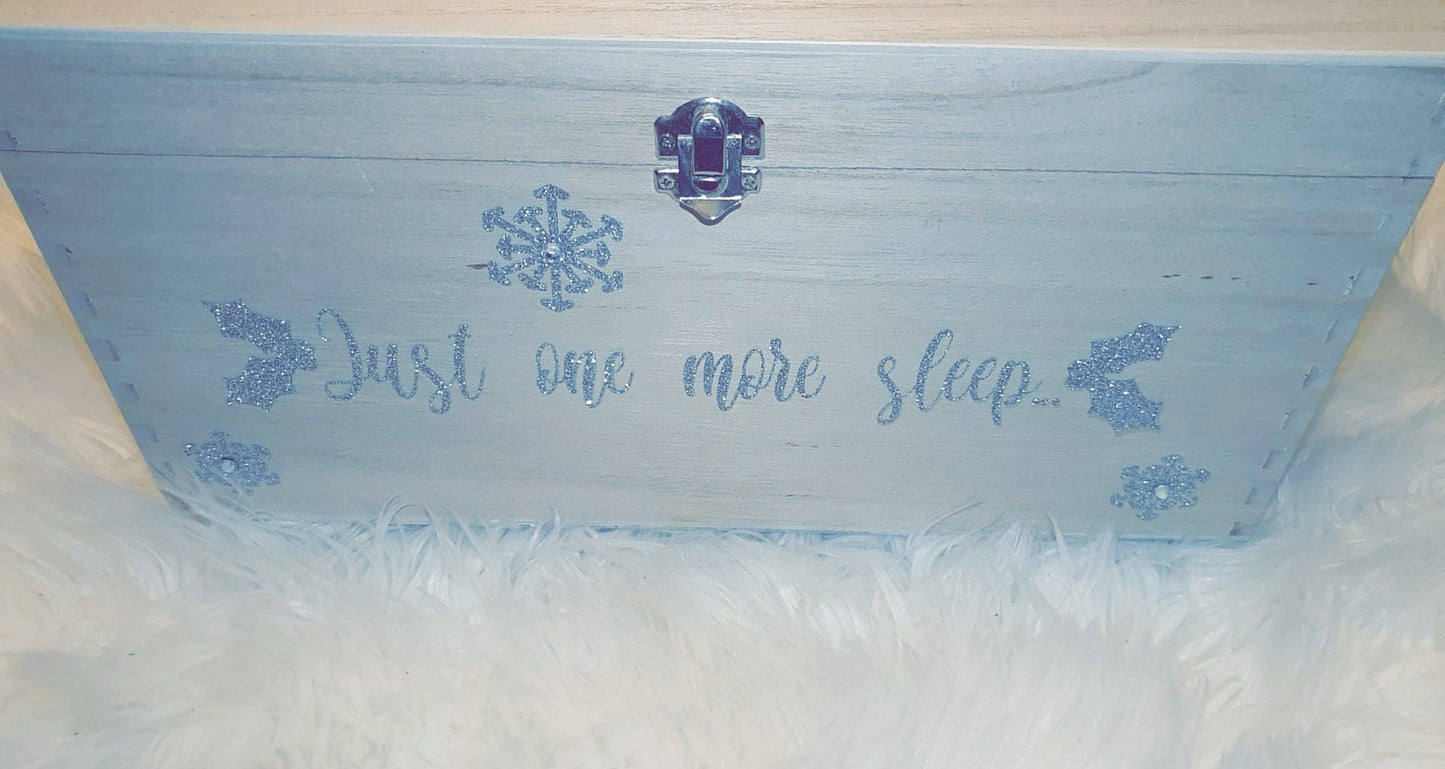 Christmas Eve Wooden Personalised Family Child Children Box - Christmas Decoration- Father Christmas