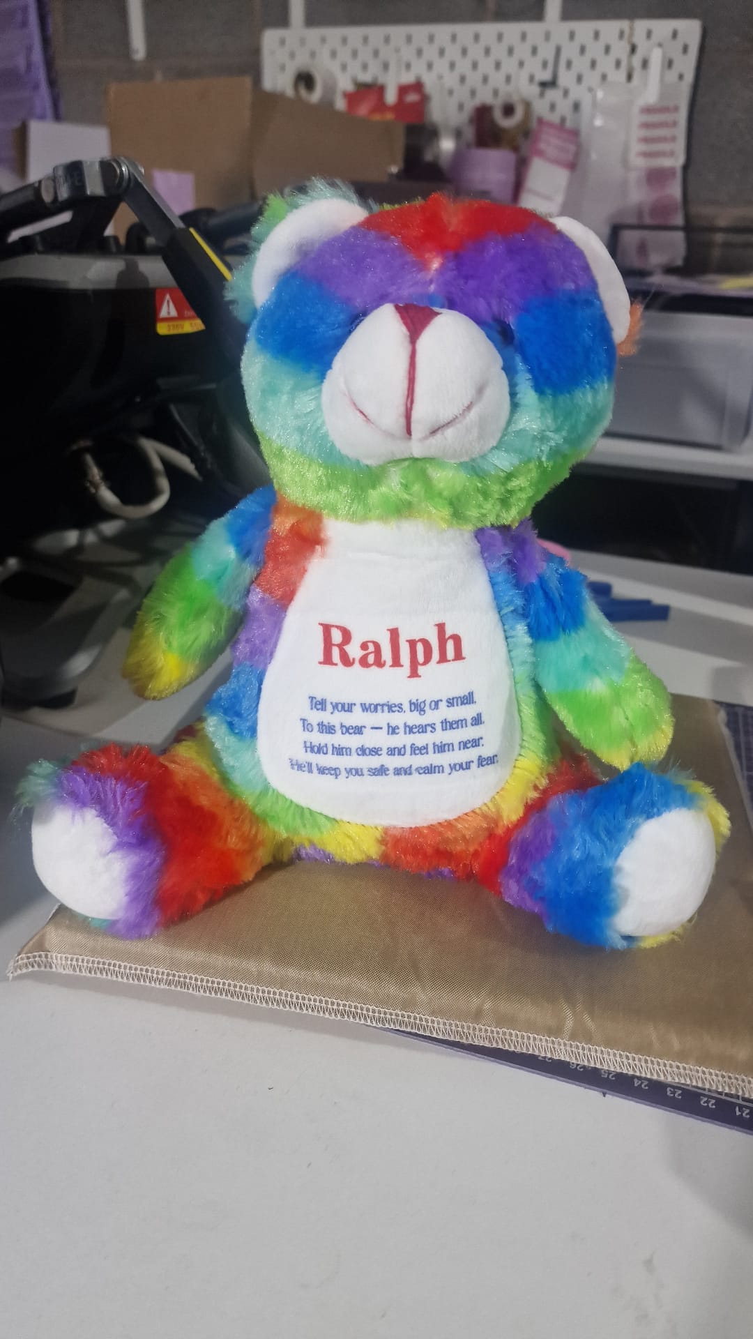 Personalised Worry Bear | Custom Name Teddy | Comfort & Anxiety Bear Gift