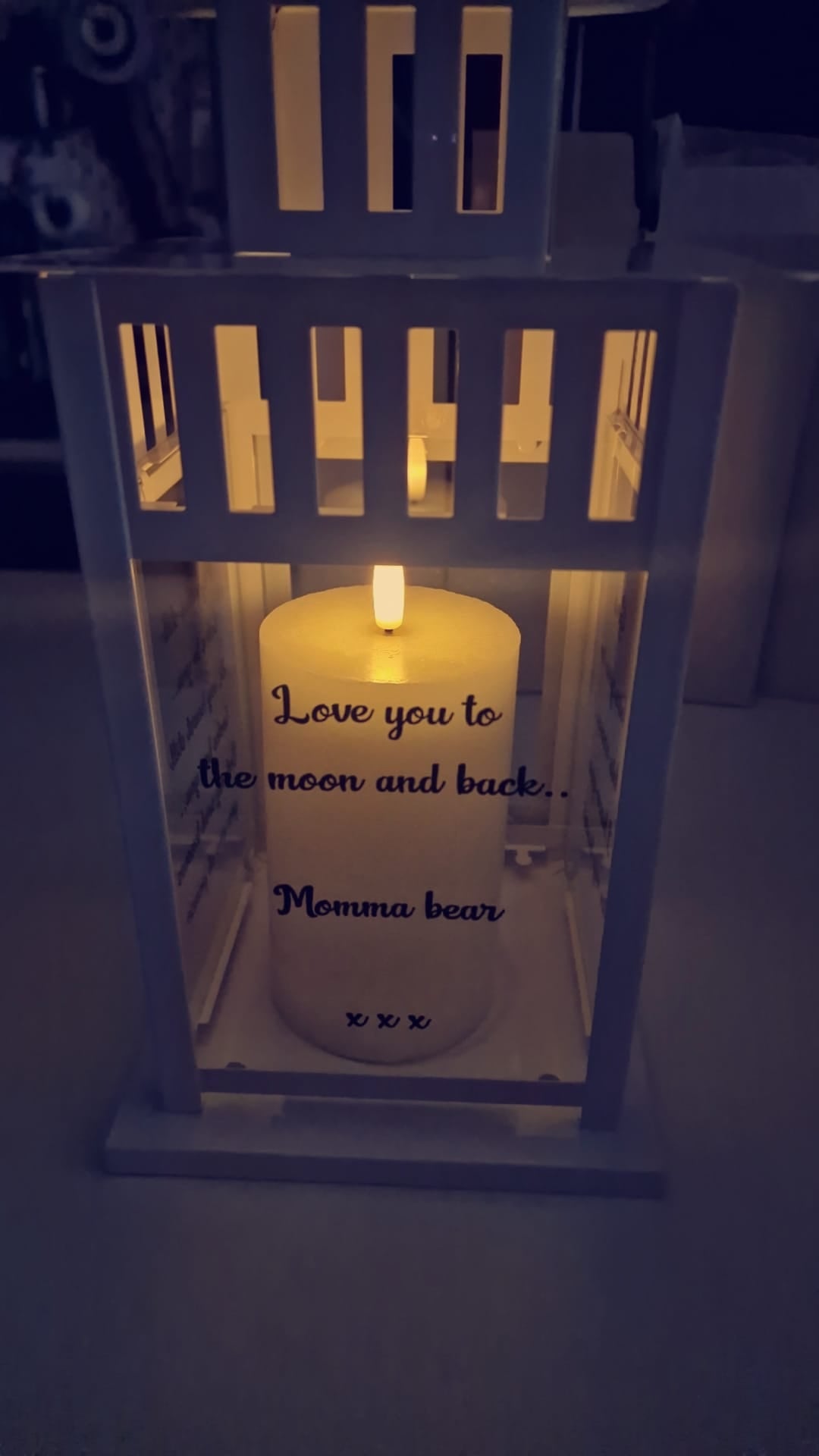 Memorial lantern missed loved one with candle