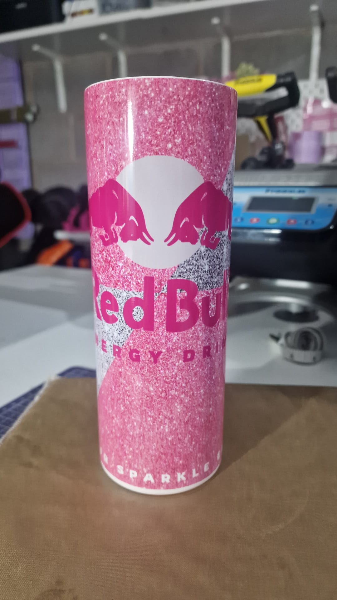 Energy Drink 20oz Tumbler - Pink Silver
