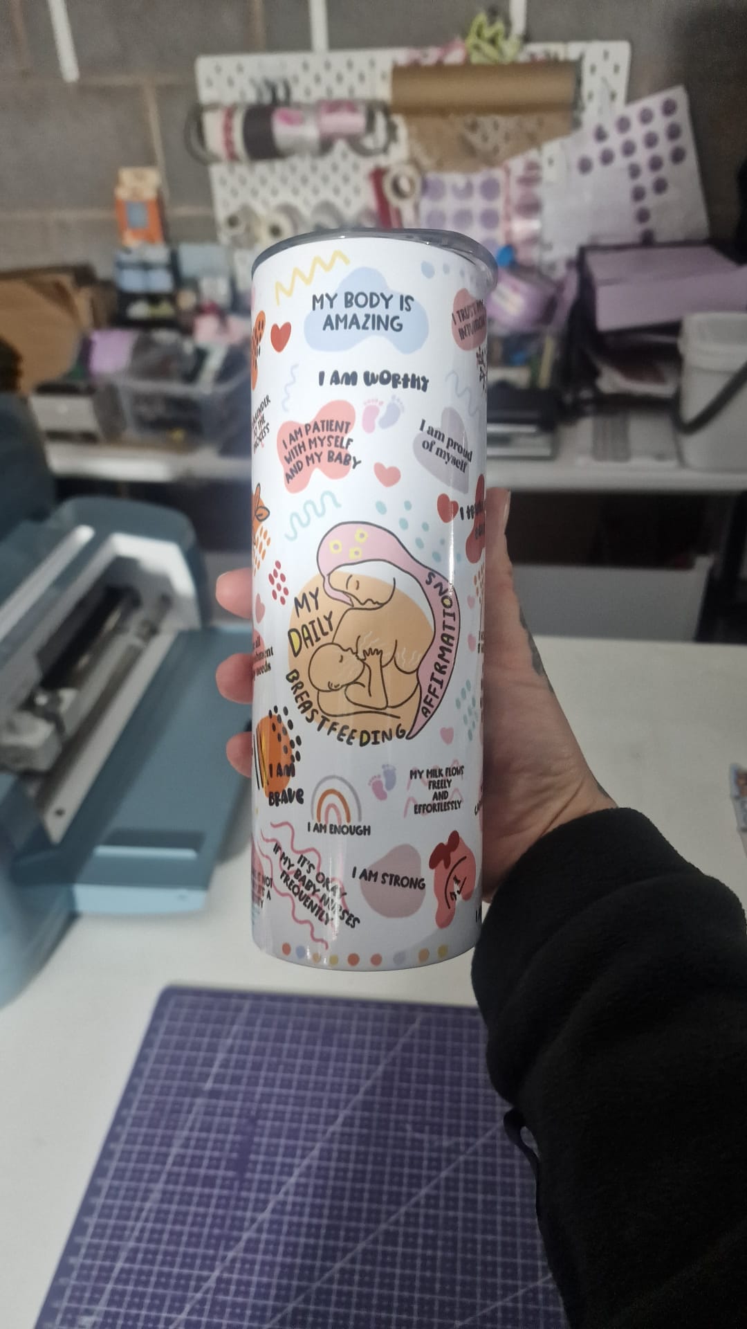 Breastfeeding Affirmation Tumbler – 20oz Skinny Stainless Steel New Mum Cup