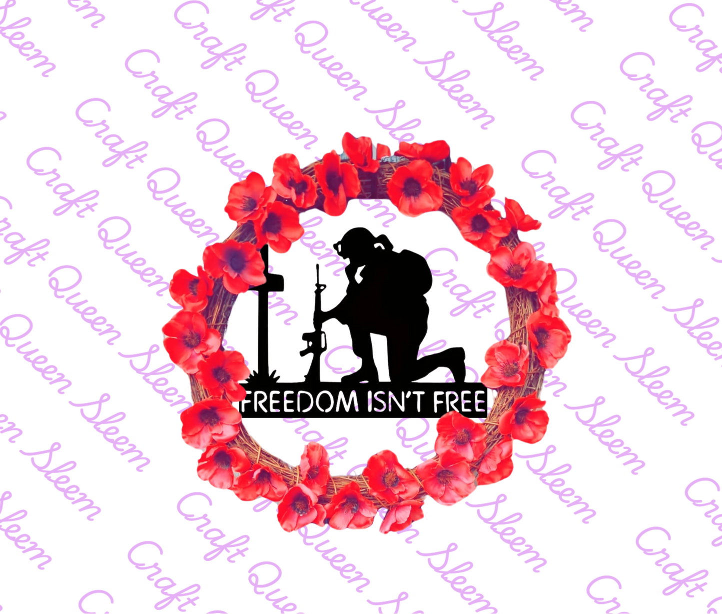 Remembrance Poppy Wreath – Memorial Tribute Wreath - Small 30cm