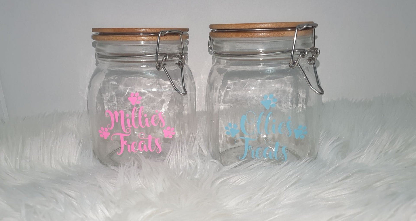 Personalised Dog Treat Jar | Small or Large Pet Treat Storage