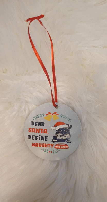 Personalised Christmas Tree Decorations - Square Circle Heart