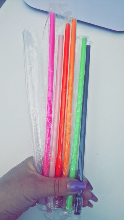 Reusable Plastic Tumbler Straws | Multicolour | Fits 20oz Tumblers