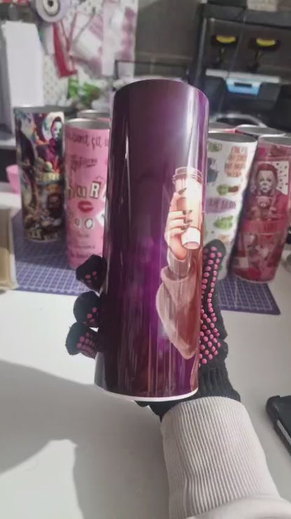 Horror Mama Inspired Tumbler – 20oz Skinny Stainless Steel Spooky Mum Cup
