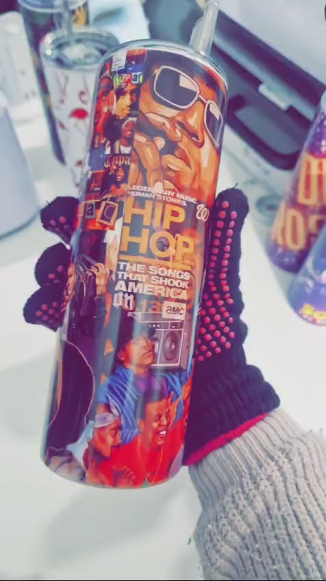 Hip hop, music 20oz tumbler, book lovers, drinks, TBF, reading. Gift for him, Brother, son, friend