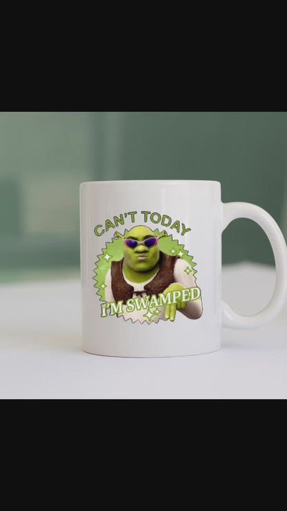 Can’t Today I’m Swamped Funny Ogre Mug | Novelty Coffee Mug