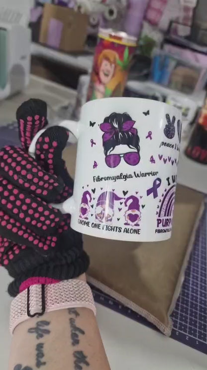 Fibromyalgia Awareness Mug | Purple Ribbon Warrior Cup
