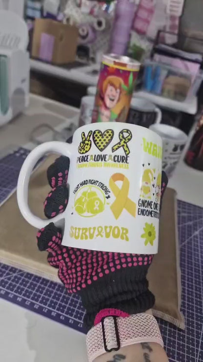 Endometriosis Awareness Mug | Yellow Ribbon Warrior Cup